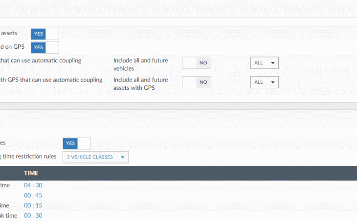 Trailer and asset tracking - Coupling configuration in Frotcom