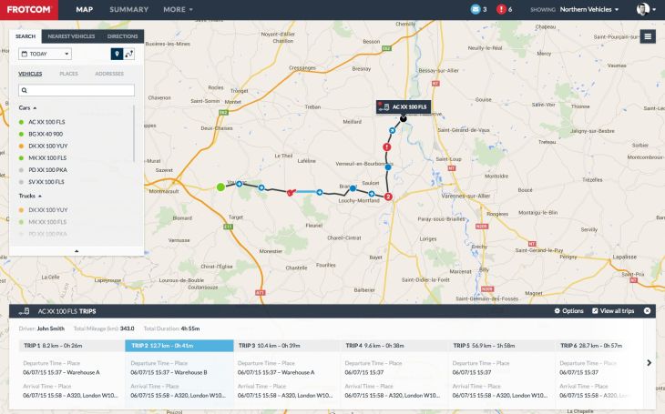 Frotcom tracking interface