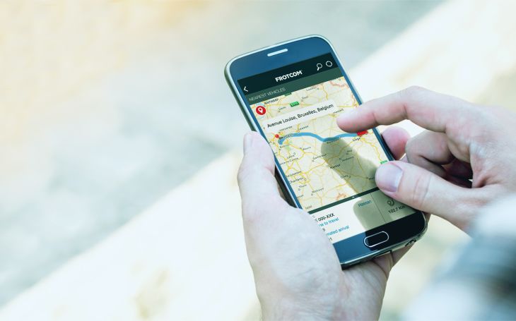 Using Frotcom's app on a smartphone
